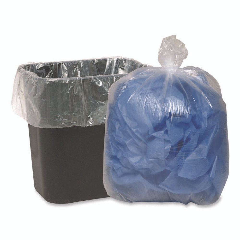 WEBSTER INDUSTRIES Earthsense® Commercial RNW4310C Linear Low Density Clear Recycled Can Liners, 23 gal, 1 mil, 28.5" x 43", Clear, 150/Carton
