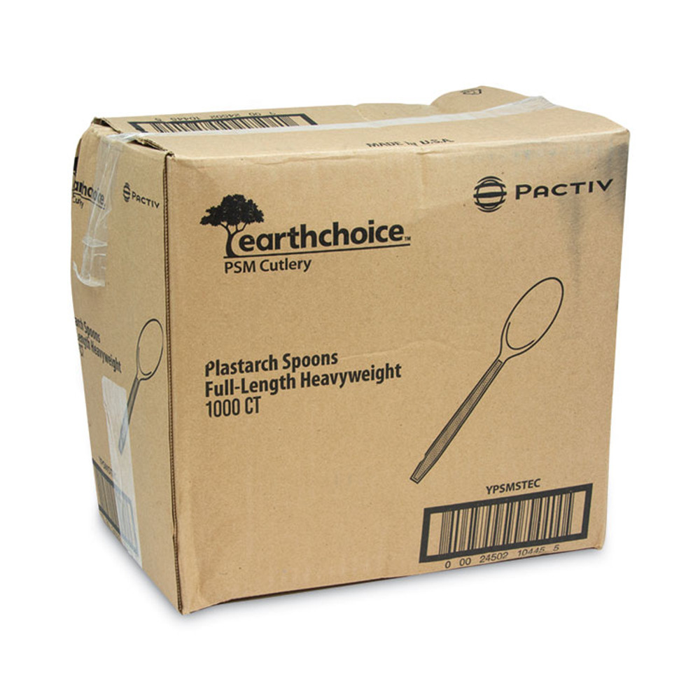 PACTIV EVERGREEN CORPORATION YPSMSTEC EarthChoice PSM Cutlery, Heavyweight Spoon, Plastic, Tan, 1,000/Carton