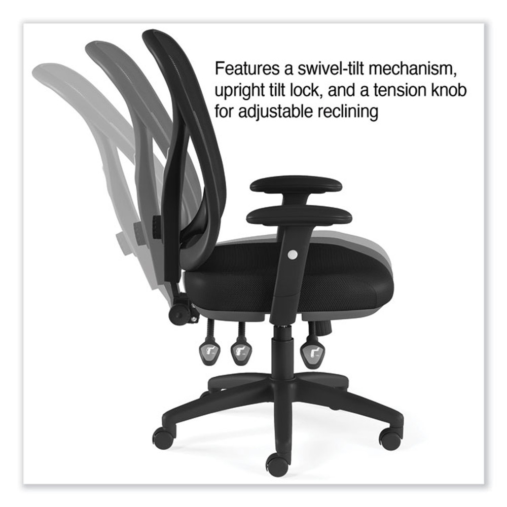 ALERA AS42M14 Alera Aeson Series Multifunction Task Chair, Supports Up to 275 lb, 15" to 18.82" Seat Height, Black Seat/Back, Black Base