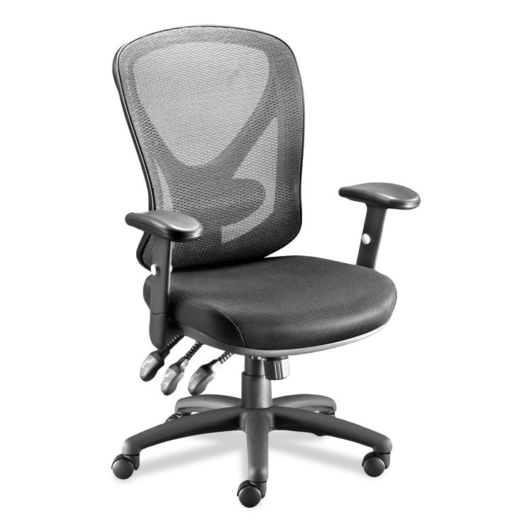 ALERA AS42M14 Alera Aeson Series Multifunction Task Chair, Supports Up to 275 lb, 15" to 18.82" Seat Height, Black Seat/Back, Black Base