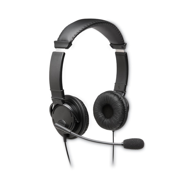 KENSINGTON K97601WW Hi-Fi Headphones with Microphone, 6 ft Cord, Black