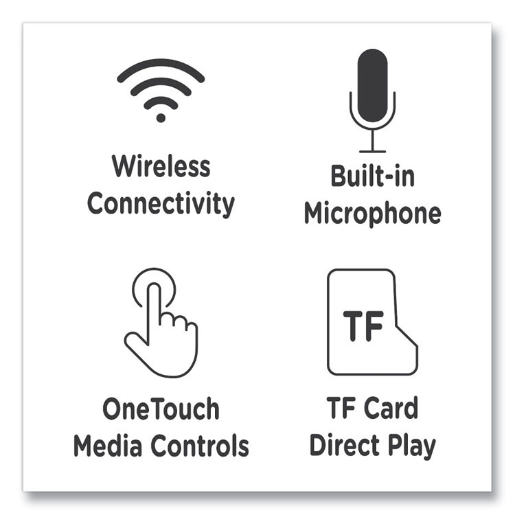 CREATIVE MARKETING, INC. Morpheus 360® HP4500B TREMORS Stereo Wireless Headphones with Microphone, 3 ft Cord, Black