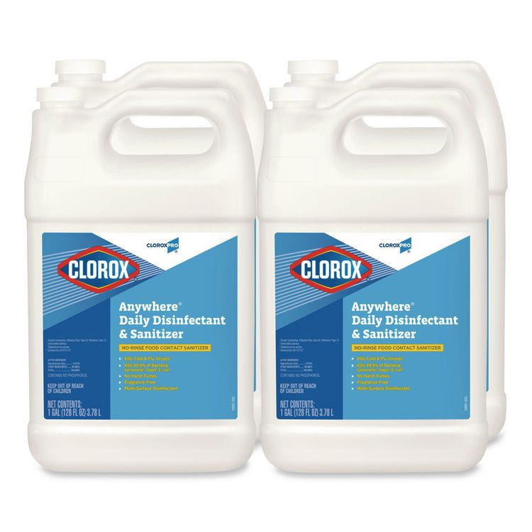 CLOROX SALES CO. 31651 CloroxPro Anywhere Daily Disinfectant and Sanitizer, 128 oz Bottle, 4/Carton