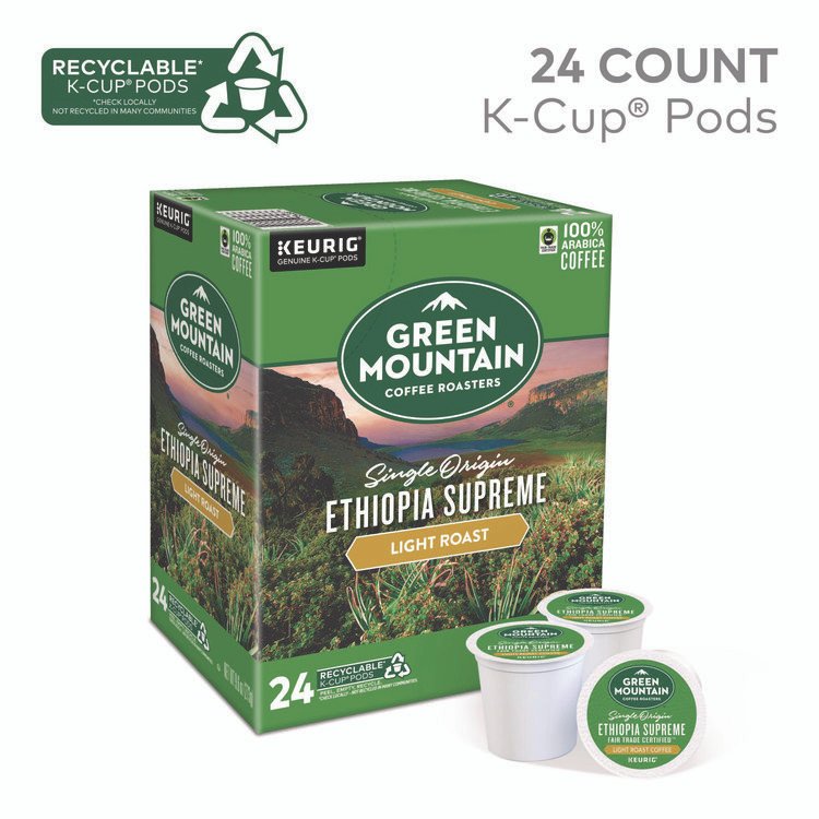 KEURIG DR PEPPER Green Mountain Coffee® 8488 Ethiopian Supreme K-Cups, 24/Box