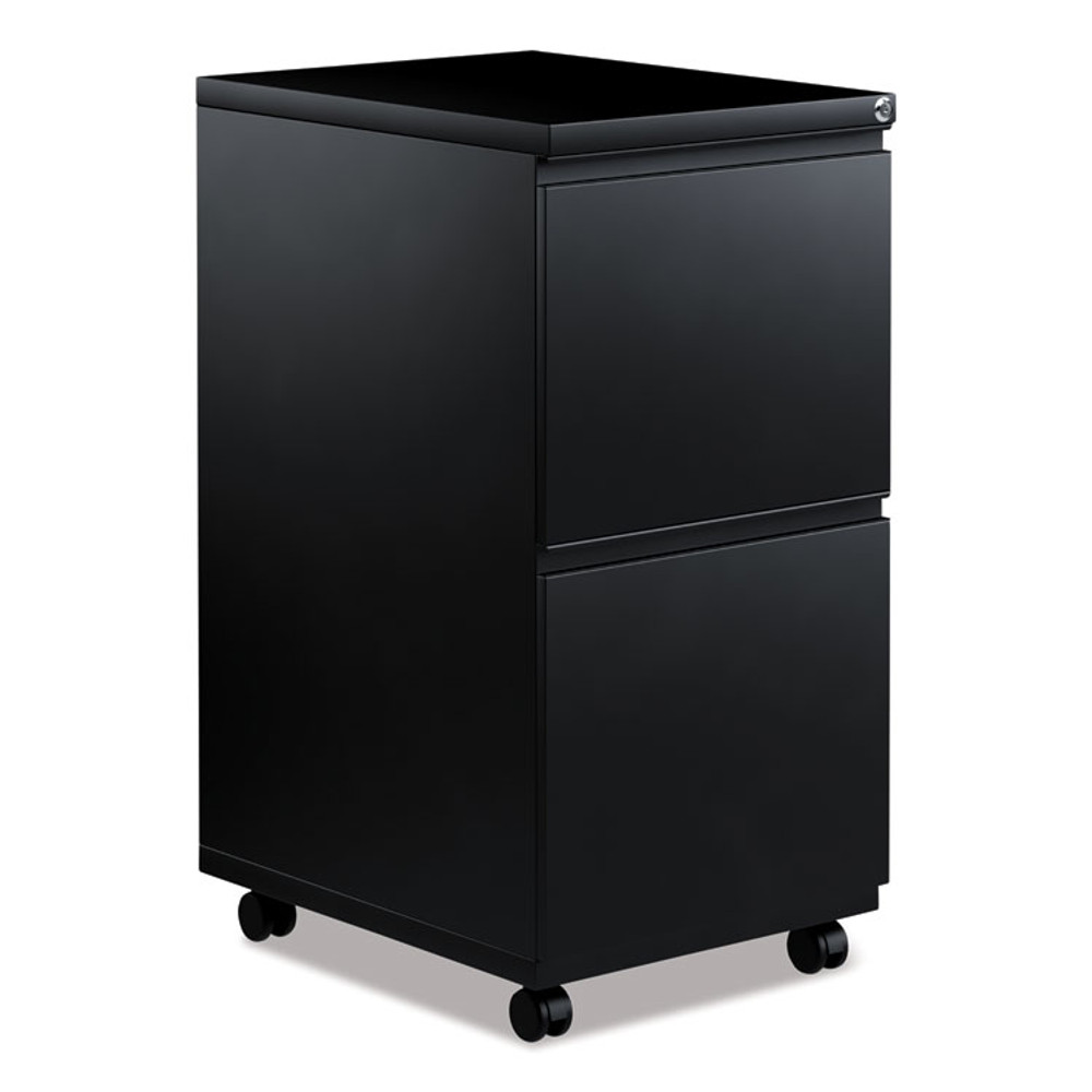ALERA PBFFBL File Pedestal with Full-Length Pull, Left or Right, 2 Legal/Letter-Size File Drawers, Black, 14.96" x 19.29" x 27.75"