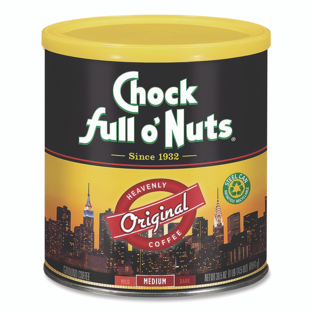 MASSIMO ZANETTI BRANDS Chock full o'Nuts MZB13000 Original Blend Ground Coffee, 30.5 oz