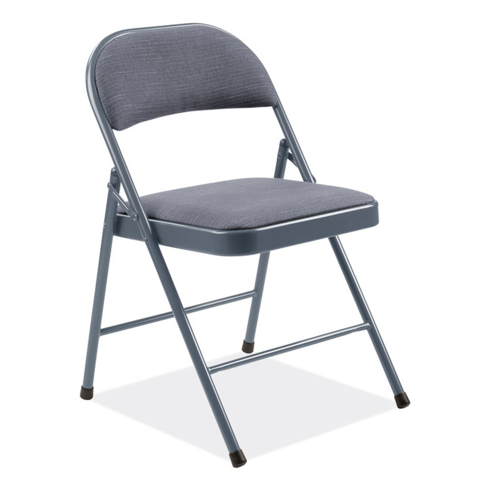 NATIONAL PUBLIC SEATING BASICS by NPS® 974 970 Series Fabric Padded Steel Folding Chair, Supports Up to 250 lb, 17.75" Seat Height, Star Trail Blue, 4/Carton