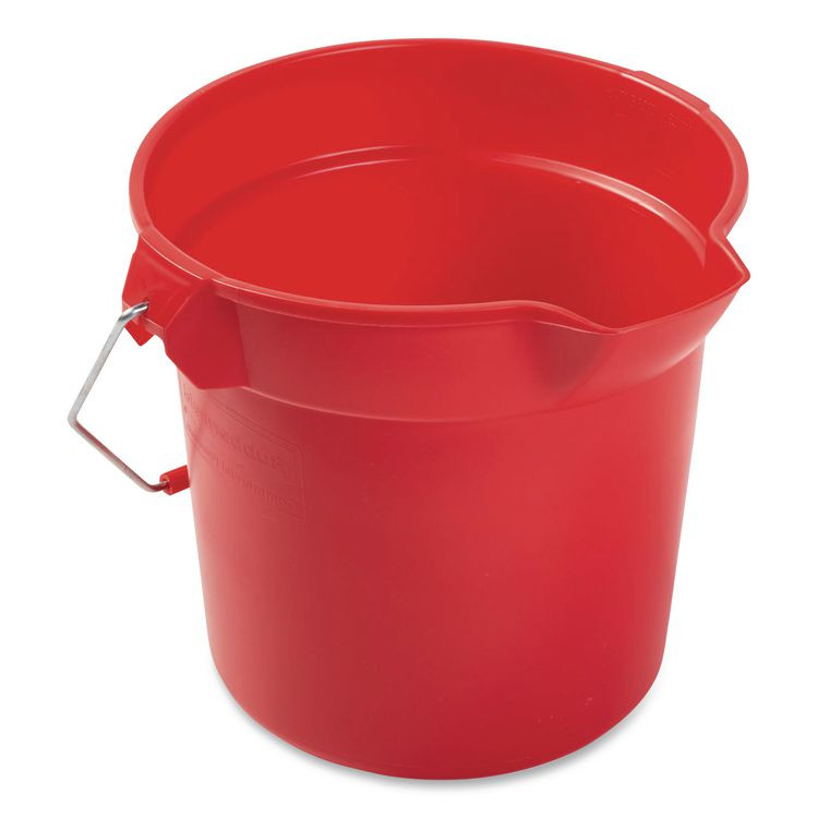RUBBERMAID COMMERCIAL PROD. 2963 RED BRUTE Round Utility Pail, 10 qt, Plastic, Red, 10.5" dia