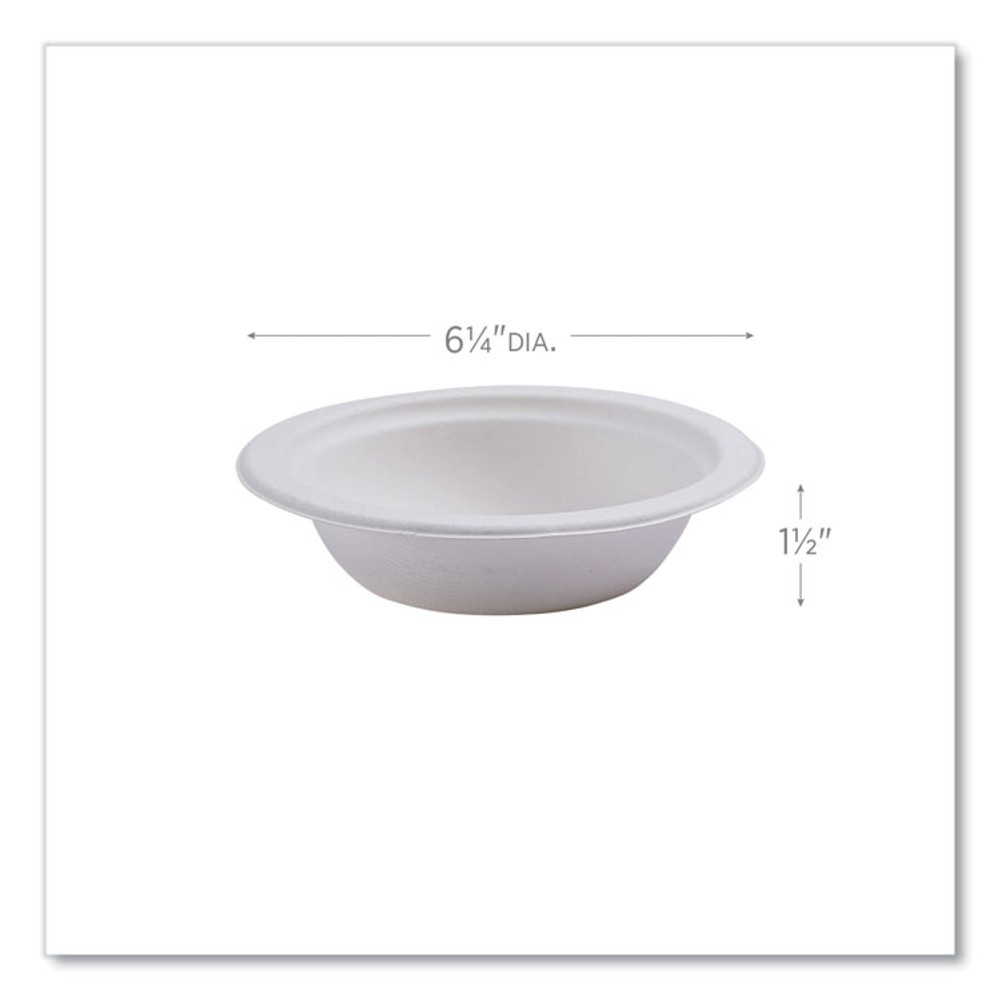 ECO-PRODUCTS,INC. EPBL12NFA Vanguard Renewable and Compostable Sugarcane Bowls, 12 oz, White, 1,000/Carton