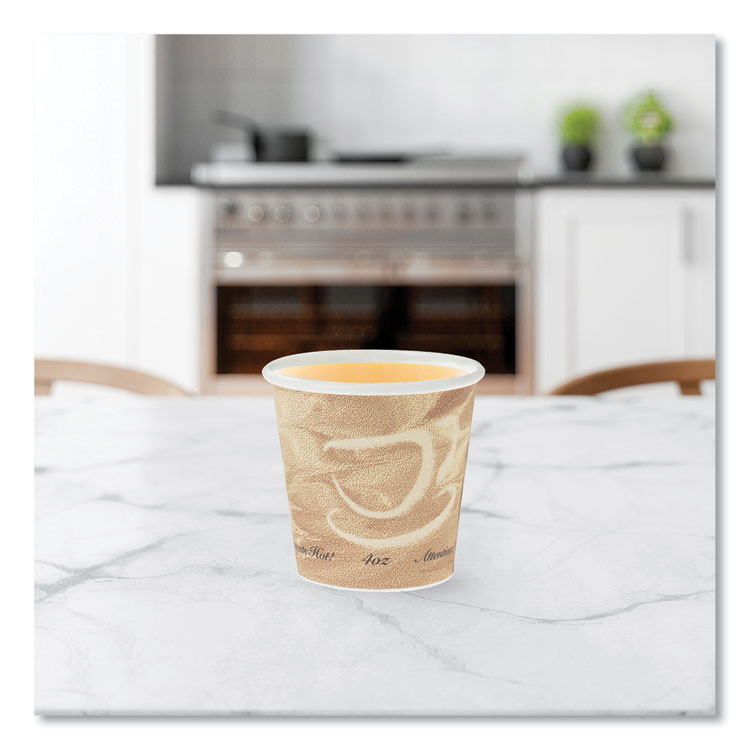 DART SOLO® 374MS Single Sided Poly Paper Hot Cups, 4 oz, Mistique Design, 1,000/Carton