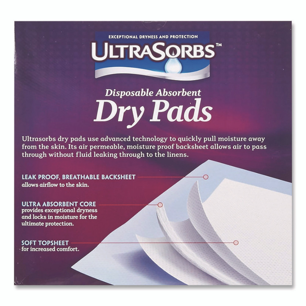 MEDLINE INDUSTRIES, INC. DRY2336RET7 Ultrasorbs Disposable Dry Pads, 23" x 35", Blue, 7/Box