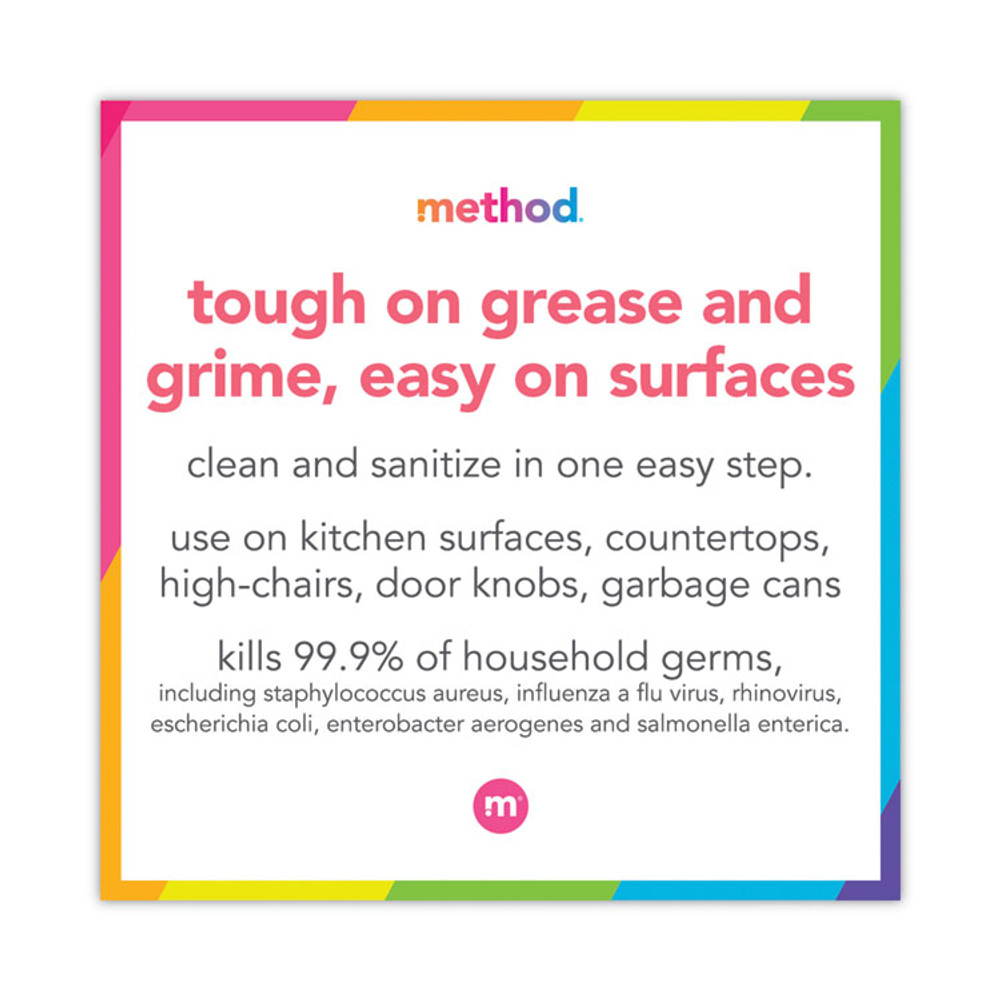 METHOD PRODUCTS INC. 01454 Antibac All-Purpose Cleaner, Wildflower, 28 oz Spray Bottle, 8/Carton