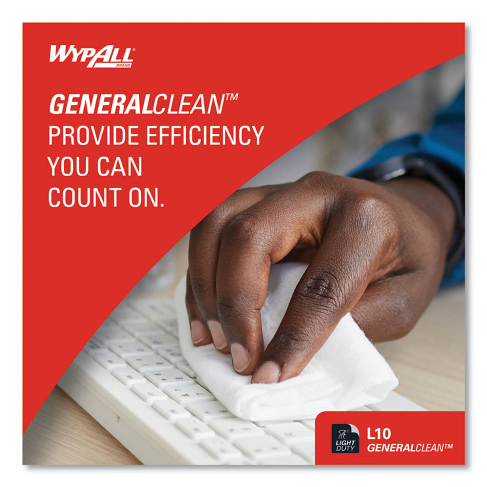 KIMBERLY-CLARK PROFESSIONAL WypAll® 42346 L10 Towels, POP-UP Box, 1-Ply, 10.25 x 9, White, 250/Box, 24 Boxes/Carton