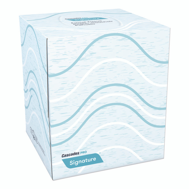 CASCADES TISSUE GROUP PRO F710 Signature Facial Tissue, Cube Box, 2-Ply, White, 90 Sheets/Box, 36 Boxes/Carton