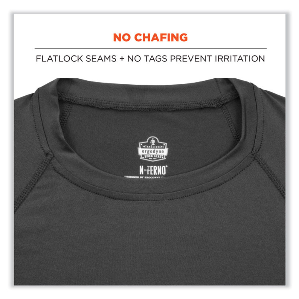 TENACIOUS HOLDINGS, INC. ergodyne® 40237 N-Ferno 6436 Long Sleeve Lightweight Base Layer Shirt, 3X-Large, Black