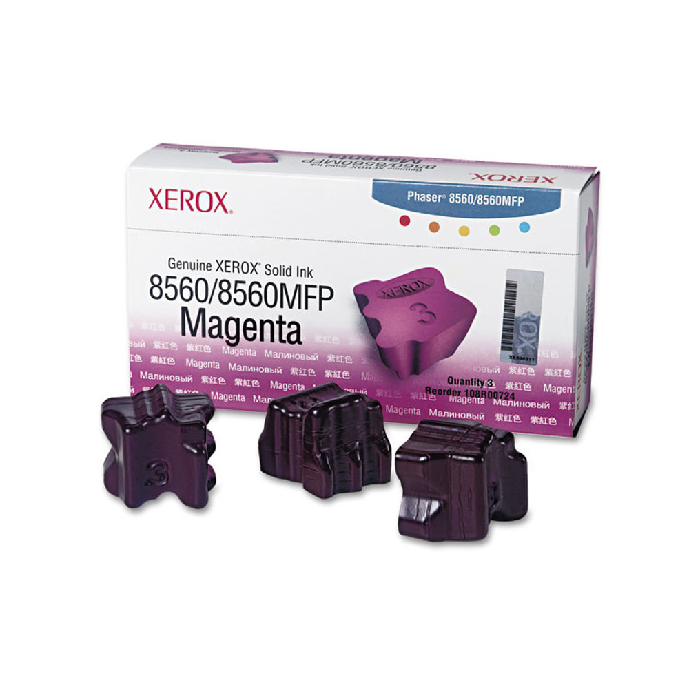 XEROX CORP. 108R00724 108R00724 Solid Ink Stick, 3,400 Page-Yield, Magenta, 3/Box