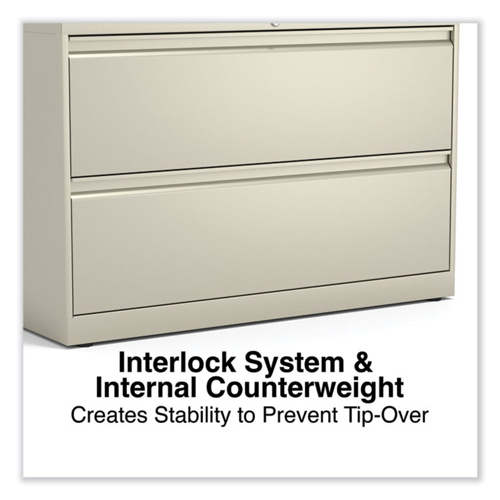 ALERA HLF4229PY Lateral File, 2 Legal/Letter-Size File Drawers, Putty, 42" x 18.63" x 28"