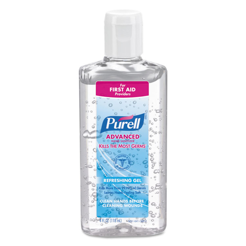 GO-JO INDUSTRIES PURELL® 9651-24 Advanced Hand Sanitizer Refreshing Gel, 4 oz Flip-Cap Bottle, Clean Scent, 24/Carton