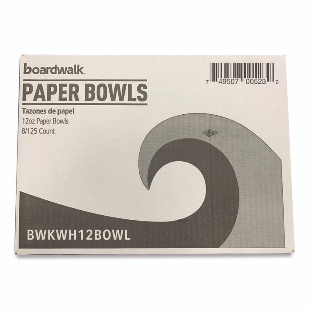 BOARDWALK WH12BOWL Paper Dinnerware, Bowl, 12 oz, White, 1,000/Carton