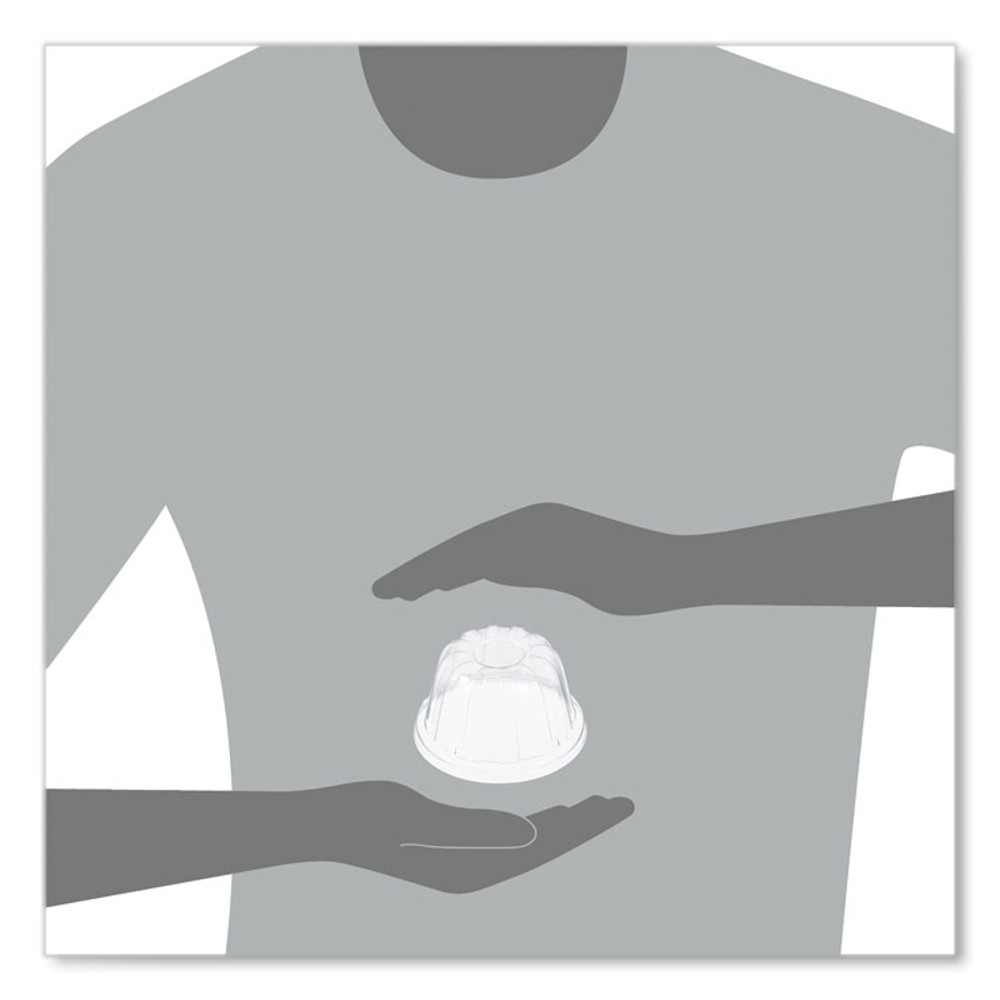 DART 12HDLC D-T Sundae/Cold Cup Lids, Fits 6 oz/8 oz/12 oz Cold Cups, Plastic, Clear, 50/Pack, 20 Packs/Carton