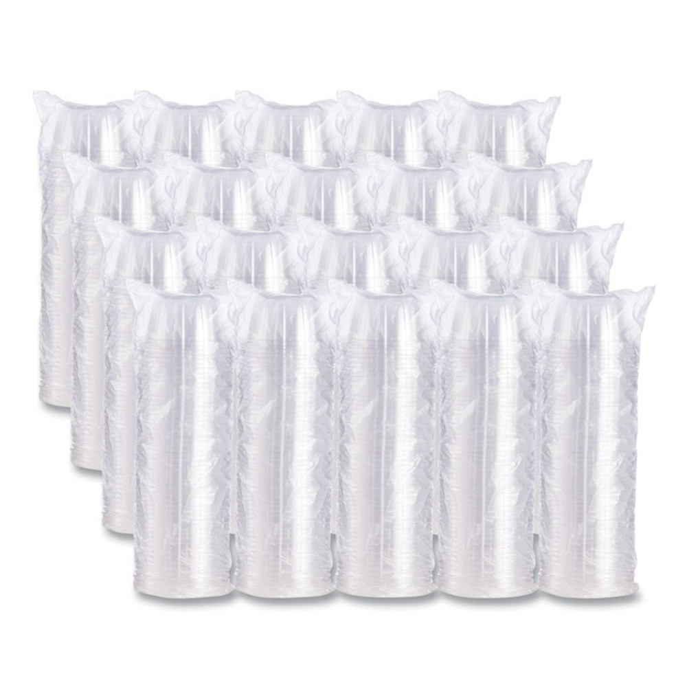 DART 12HDLC D-T Sundae/Cold Cup Lids, Fits 6 oz/8 oz/12 oz Cold Cups, Plastic, Clear, 50/Pack, 20 Packs/Carton