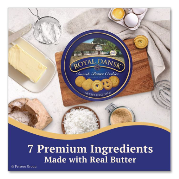 DANSK COOKIE INDUSTRI A/S Royal 53005 Cookies, Danish Butter, 12 oz Tin