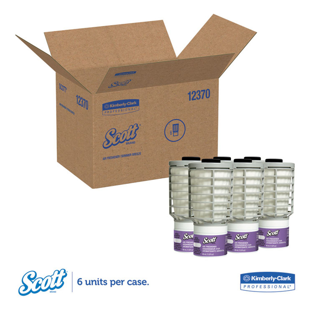 KIMBERLY-CLARK PROFESSIONAL Scott® 12370 Essential Continuous Air Freshener Refill, Summer Fresh, 48 mL Cartridge, 6/Carton