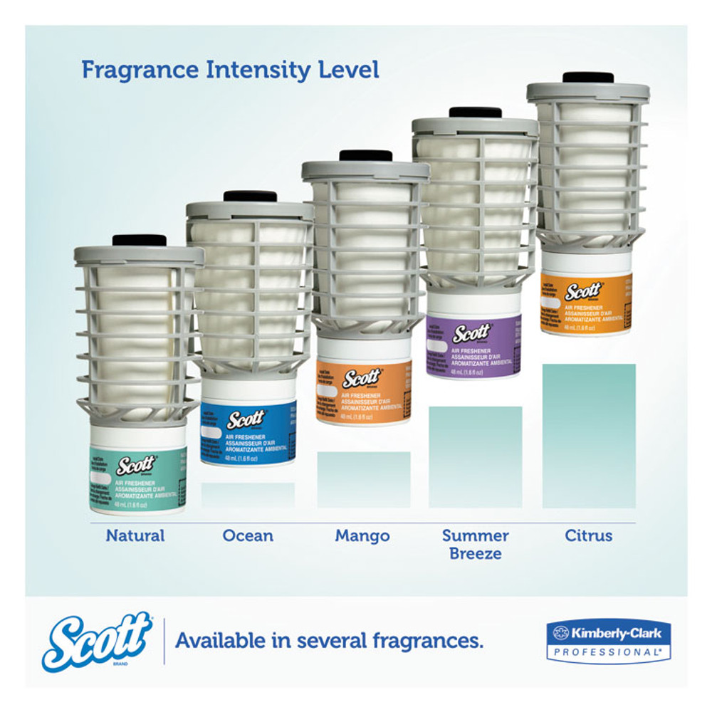 KIMBERLY-CLARK PROFESSIONAL Scott® 12370 Essential Continuous Air Freshener Refill, Summer Fresh, 48 mL Cartridge, 6/Carton