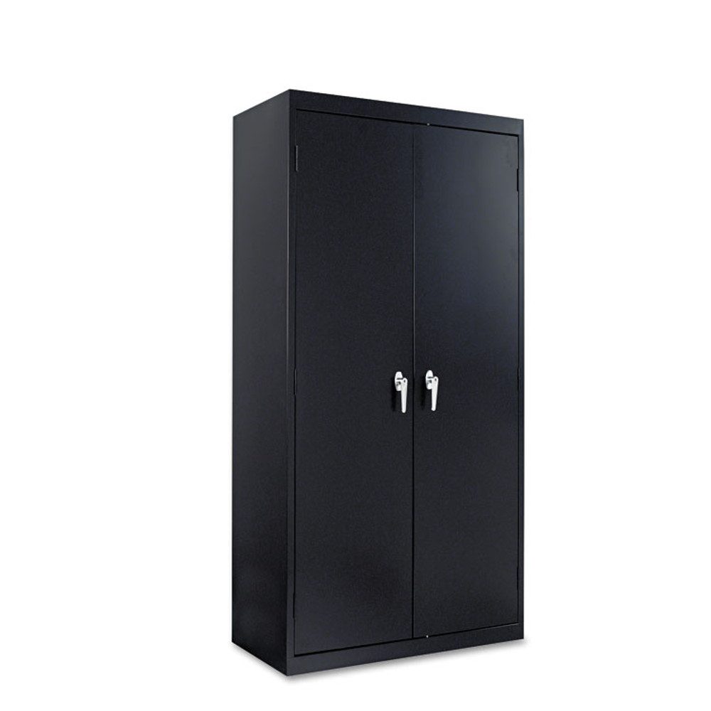 ALERA CM7218BK Assembled 72" High Heavy-Duty Welded Storage Cabinet, Four Adjustable Shelves, 36w x 18d, Black