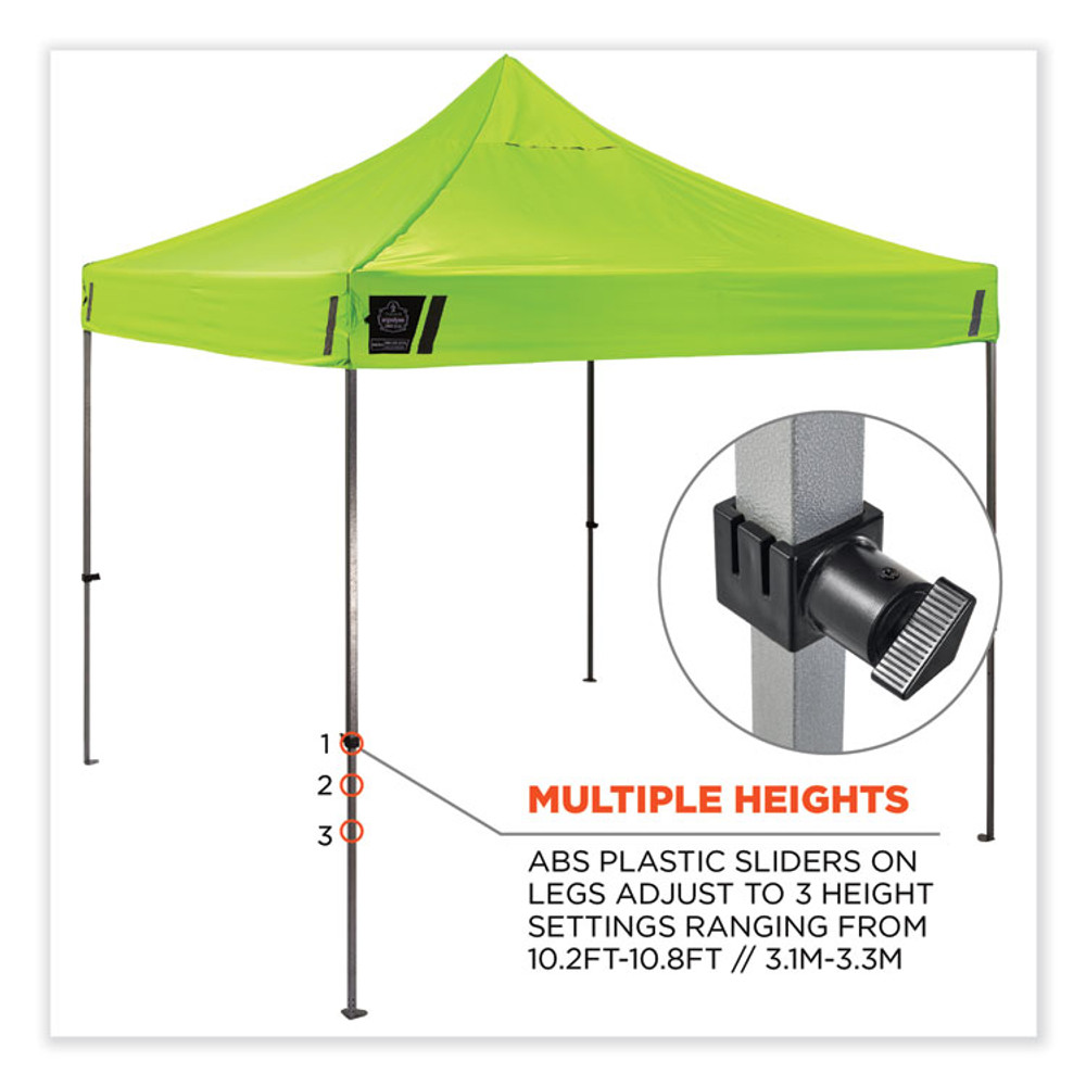 TENACIOUS HOLDINGS, INC. ergodyne® 12976 Shax 6053 Enclosed Pop-Up Tent Kit, Single Skin, 10 ft x 10 ft, Polyester/Steel, Lime