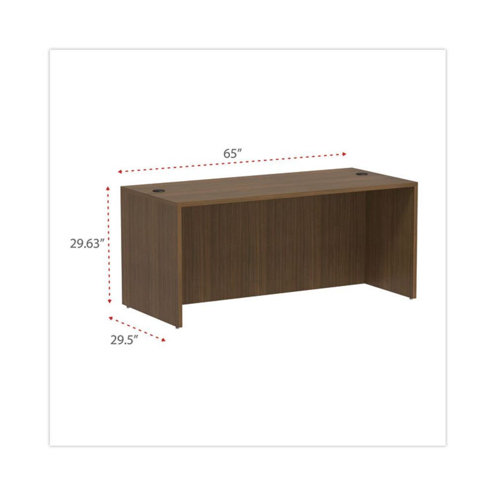 ALERA VA216630WA Alera Valencia Series Straight Front Desk Shell, 65" x 29.5" x 29.63", Modern Walnut