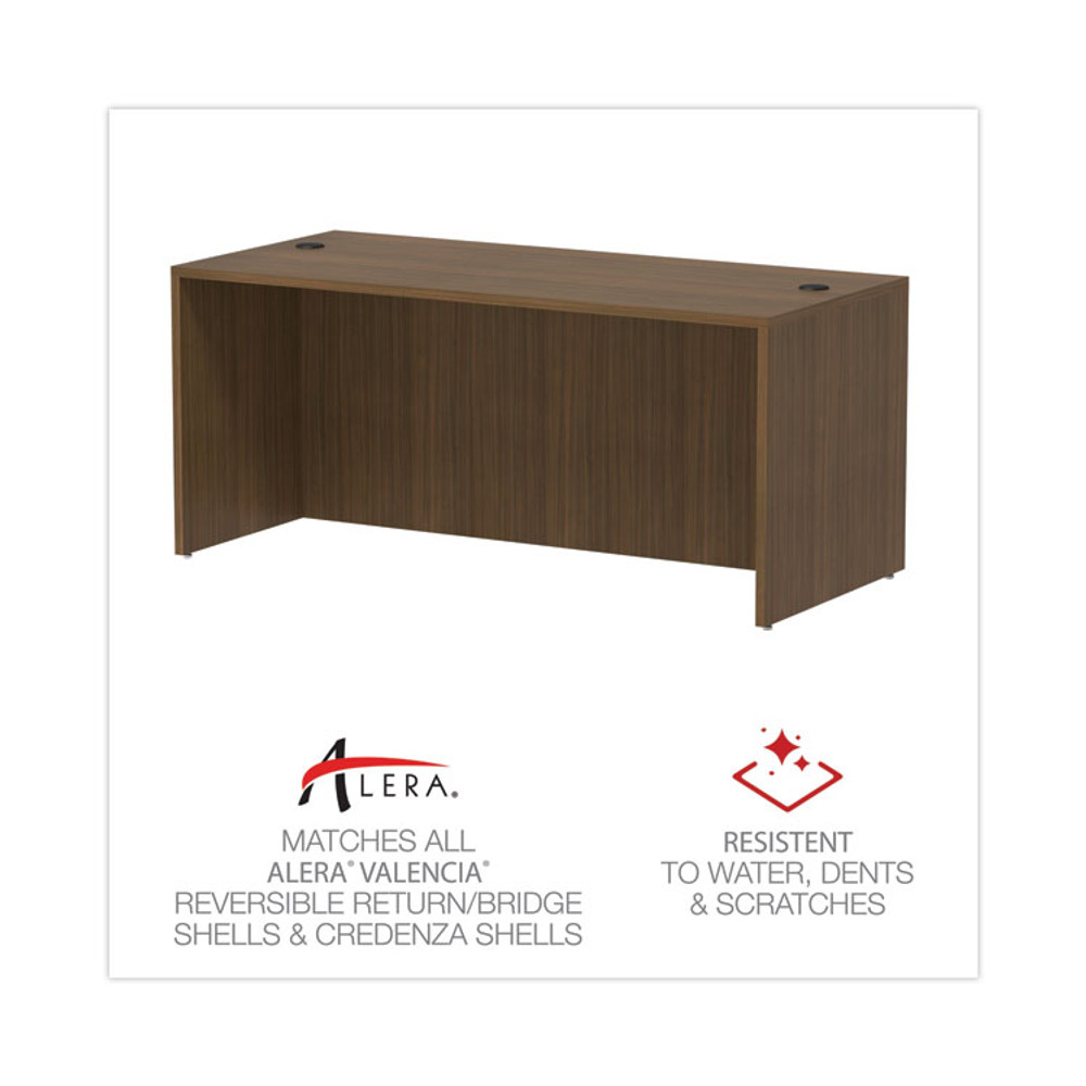 ALERA VA216630WA Alera Valencia Series Straight Front Desk Shell, 65" x 29.5" x 29.63", Modern Walnut
