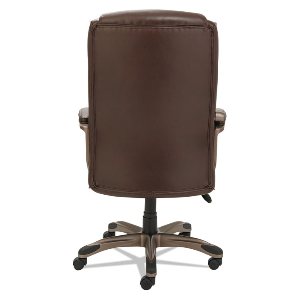 ALERA VN4159 Alera Veon Series Executive High-Back Bonded Leather Chair, Supports Up to 275 lb, Brown Seat/Back, Bronze Base