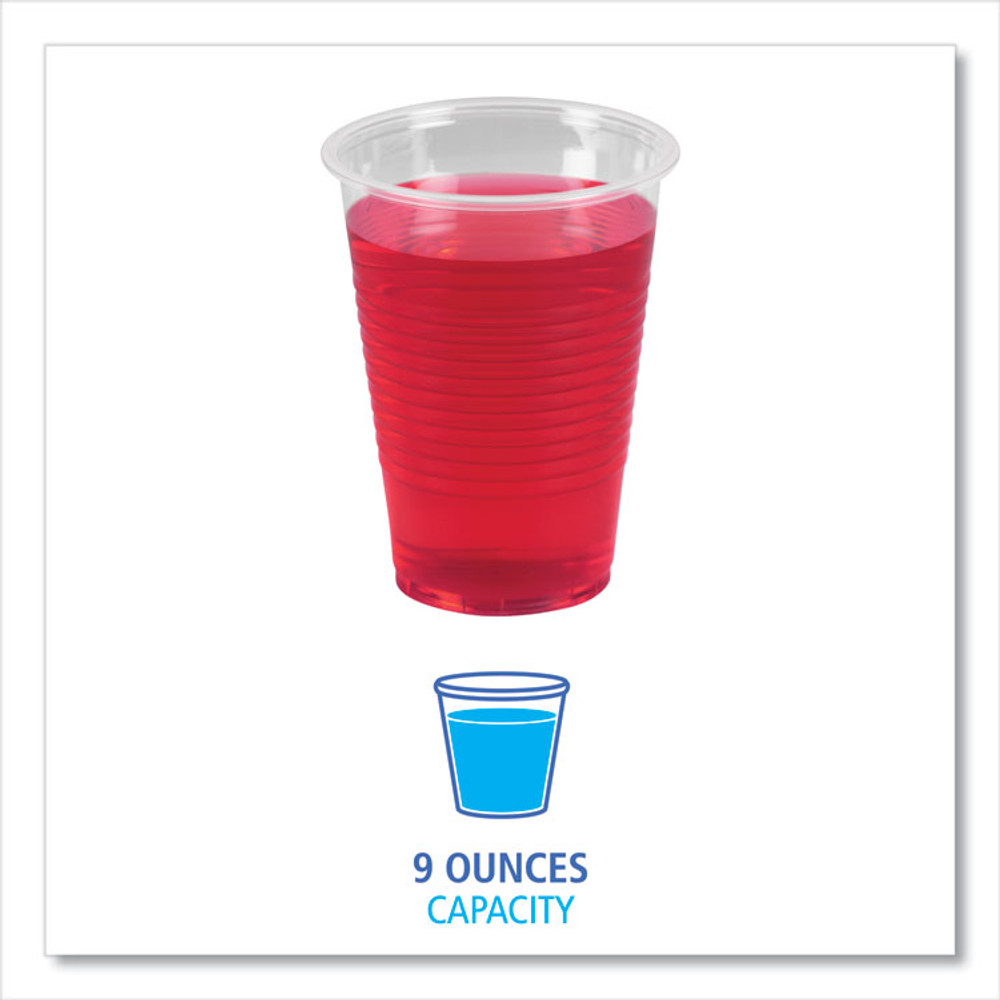 BOARDWALK TRANSCUP9CT Translucent Plastic Cold Cups, 9 oz, 100/Sleeve, 25 Sleeves/Carton