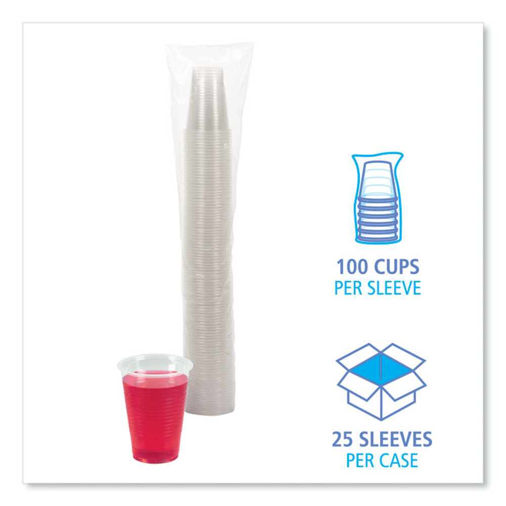 BOARDWALK TRANSCUP9CT Translucent Plastic Cold Cups, 9 oz, 100/Sleeve, 25 Sleeves/Carton