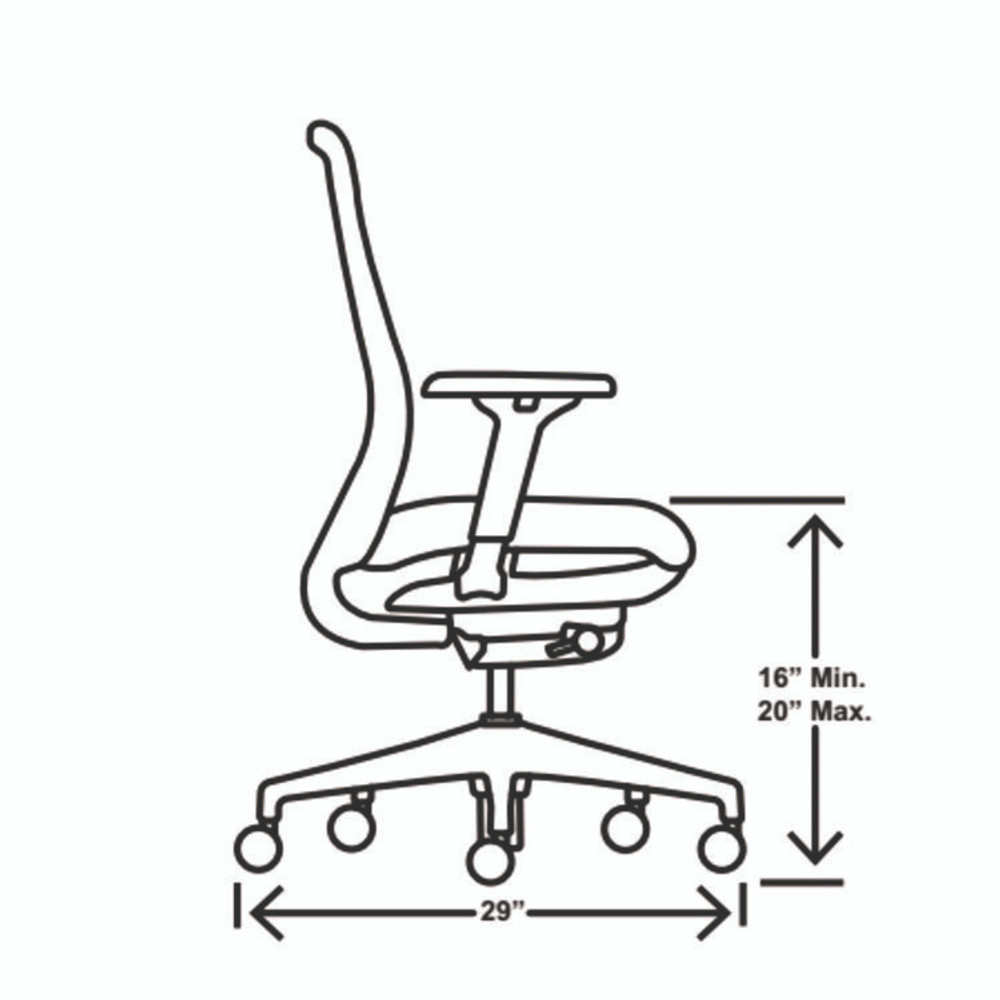 HON COMPANY NR12SAMC22BT Nucleus Series Recharge Task Chair, 16.63 to 21.13 Seat Height, Frost Seat, Black Back, Black Base