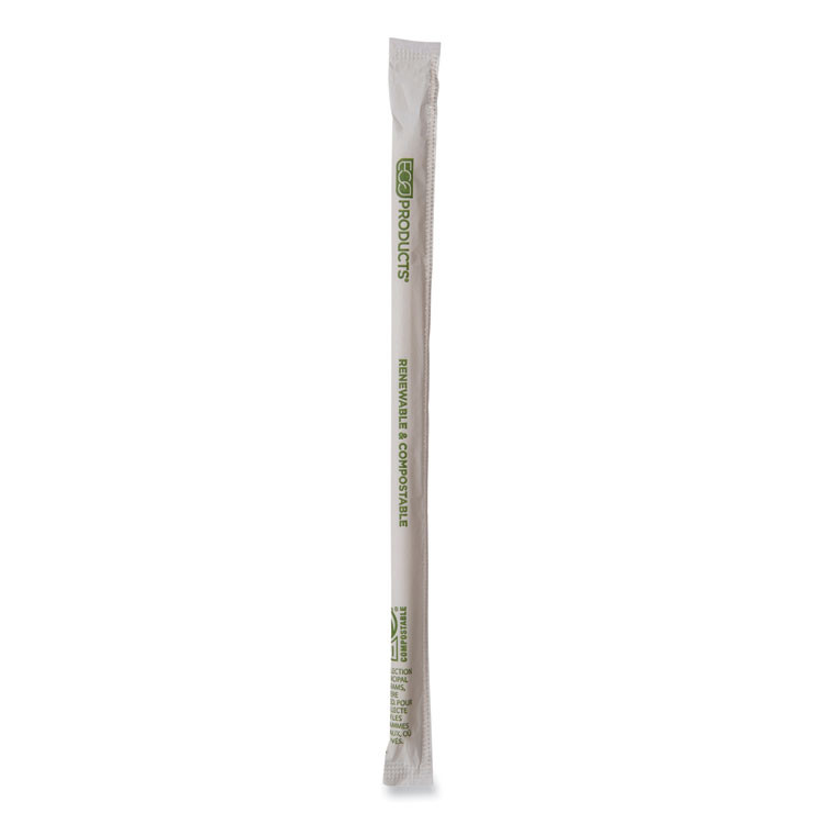 ECO-PRODUCTS,INC. EPSTPHA1025 Renewable and Compostable PHA Straws, 10.25", Natural White, 1,250/Carton