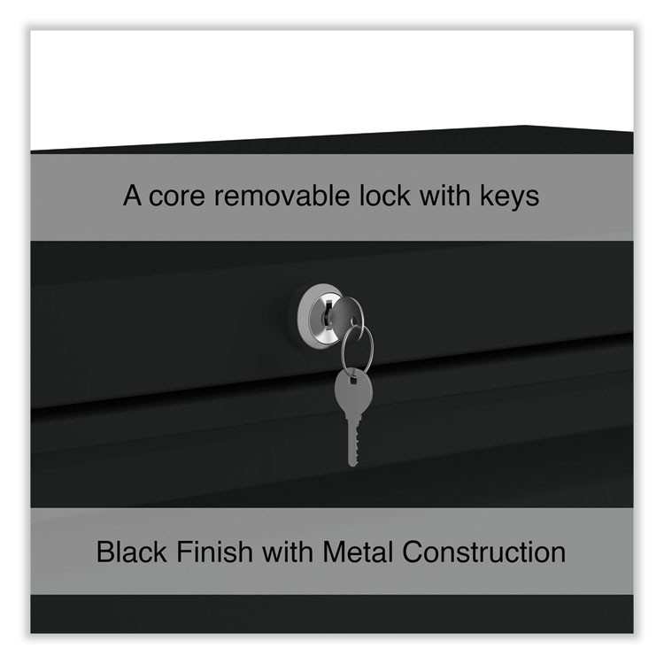 ALERA HLF4254BL Lateral File, 4 Legal/Letter-Size File Drawers, Black, 42" x 18.63" x 52.5"