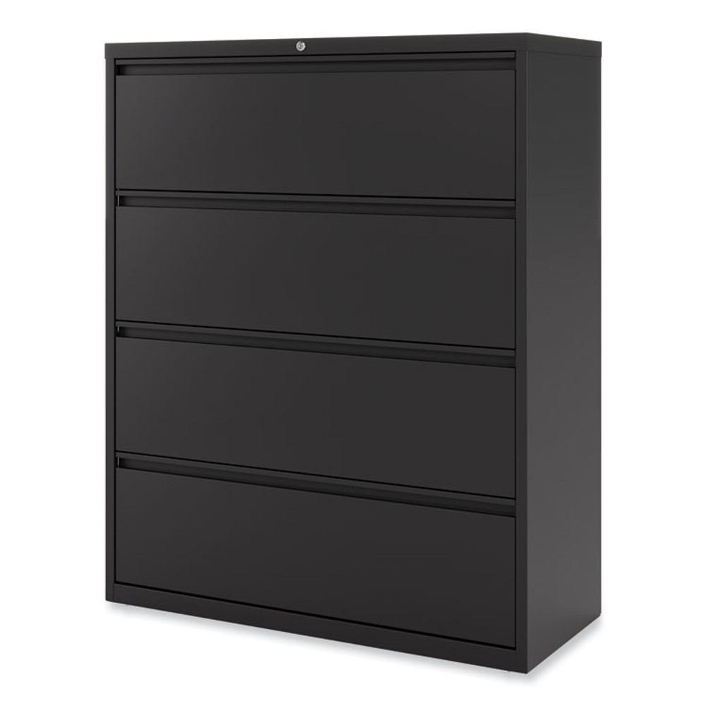 ALERA HLF4254BL Lateral File, 4 Legal/Letter-Size File Drawers, Black, 42" x 18.63" x 52.5"