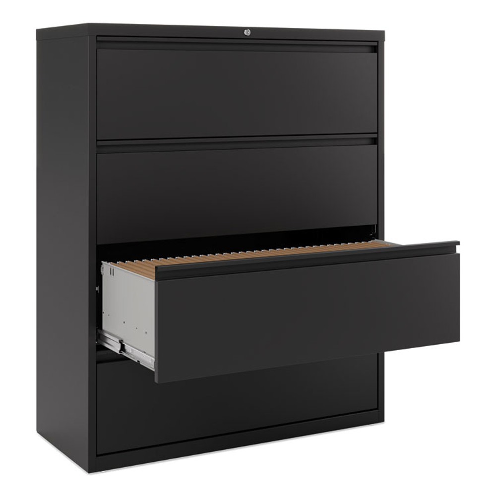 ALERA HLF4254BL Lateral File, 4 Legal/Letter-Size File Drawers, Black, 42" x 18.63" x 52.5"