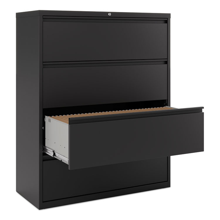 ALERA HLF4254BL Lateral File, 4 Legal/Letter-Size File Drawers, Black, 42" x 18.63" x 52.5"