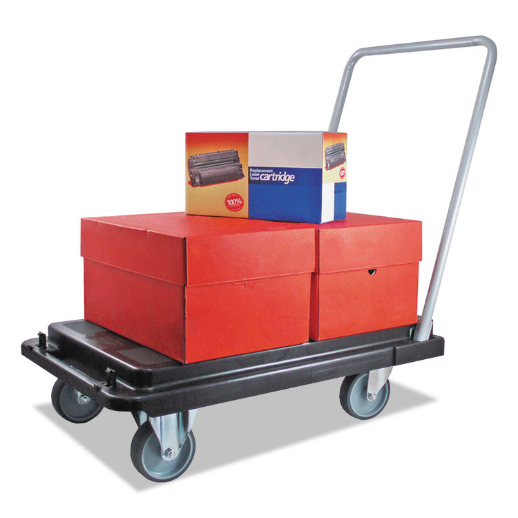 DEFLECTO CORPORATION CRT5500-04 Heavy-Duty Platform Cart, 300 lb Capacity, 21 x 32.5 x 37.5, Black
