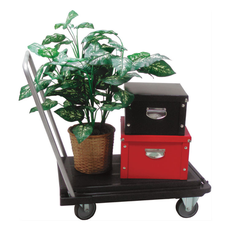 DEFLECTO CORPORATION CRT5500-04 Heavy-Duty Platform Cart, 300 lb Capacity, 21 x 32.5 x 37.5, Black