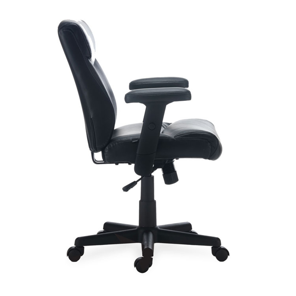 ALERA HH42B19 Alera Harthope Leather Task Chair, Supports Up to 275 lb, Black Seat/Back, Black Base