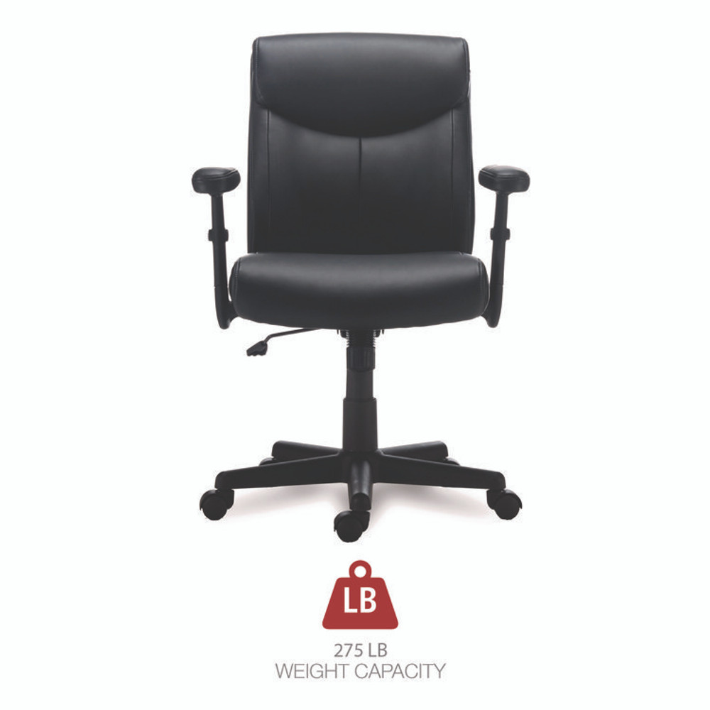 ALERA HH42B19 Alera Harthope Leather Task Chair, Supports Up to 275 lb, Black Seat/Back, Black Base