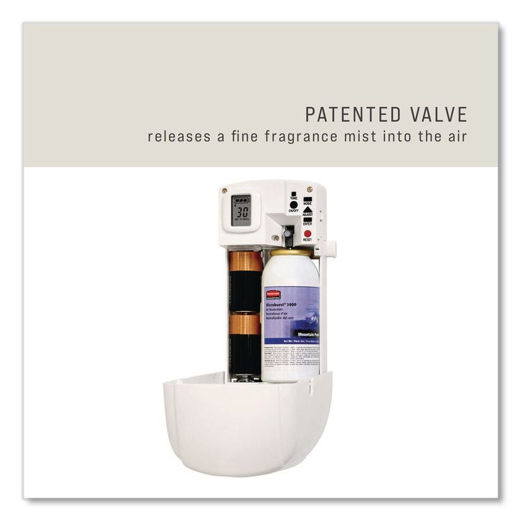 RUBBERMAID COMMERCIAL PROD. 4012571 Microburst 3000 Refill, Mountain Peaks, 2 oz Aerosol Spray, 12/Carton