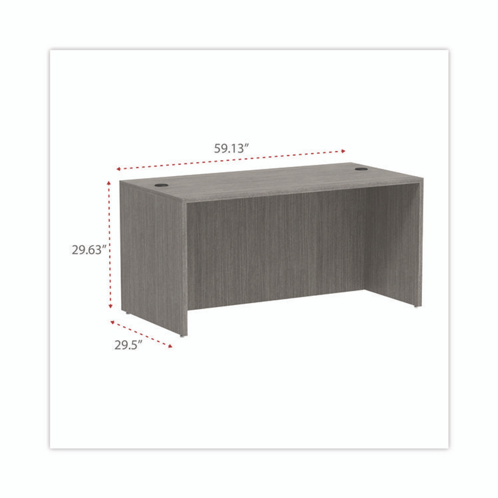 ALERA VA216030GY Alera Valencia Series Straight Front Desk Shell, 59.13" x 29.5" x 29.63", Gray