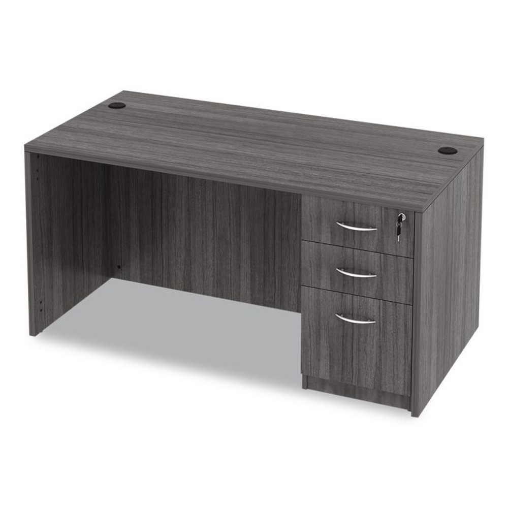 ALERA VA216030GY Alera Valencia Series Straight Front Desk Shell, 59.13" x 29.5" x 29.63", Gray