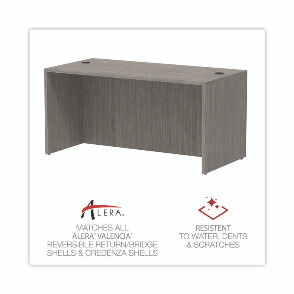 ALERA VA216030GY Alera Valencia Series Straight Front Desk Shell, 59.13" x 29.5" x 29.63", Gray