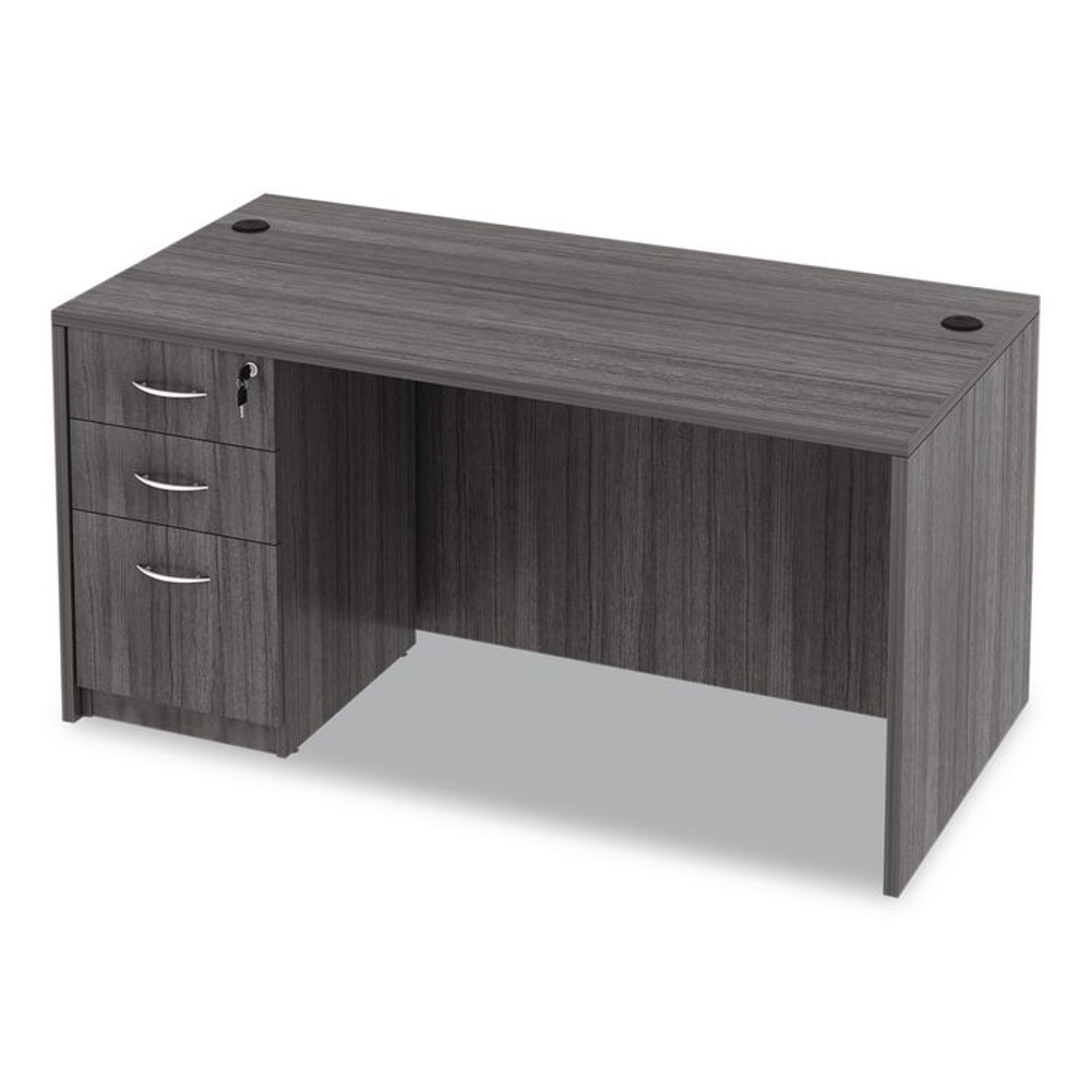 ALERA VA216030GY Alera Valencia Series Straight Front Desk Shell, 59.13" x 29.5" x 29.63", Gray